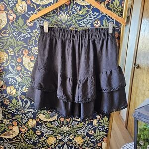 Aoudery Boho Ruffled Tiered Skort